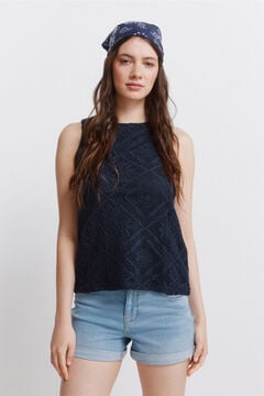 Springfield Crochet sleeveless T-shirt