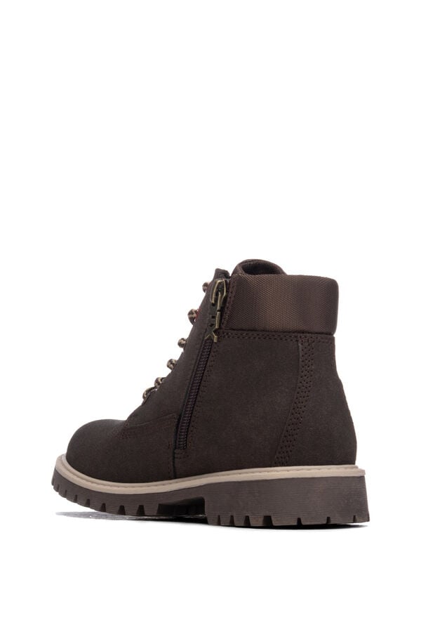 XTI Lace-up military ankle boot nude