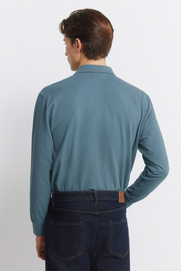 Springfield Basic long sleeve regular fit polo shirt SPRINGFIELD blue