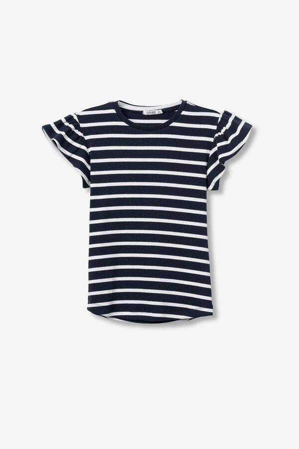 Tiffosi Camiseta rayas manga corta azul