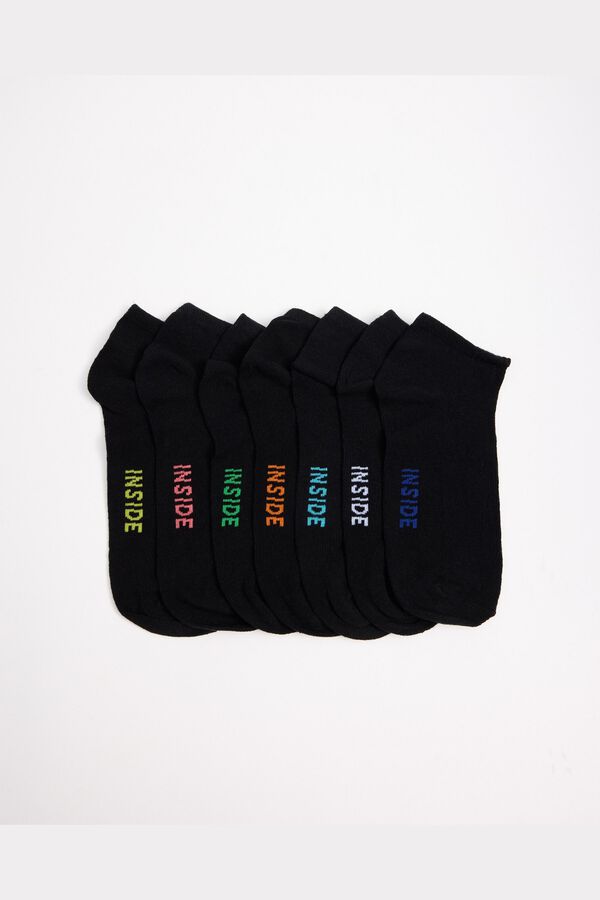 Inside 7-pack ankle socks printed