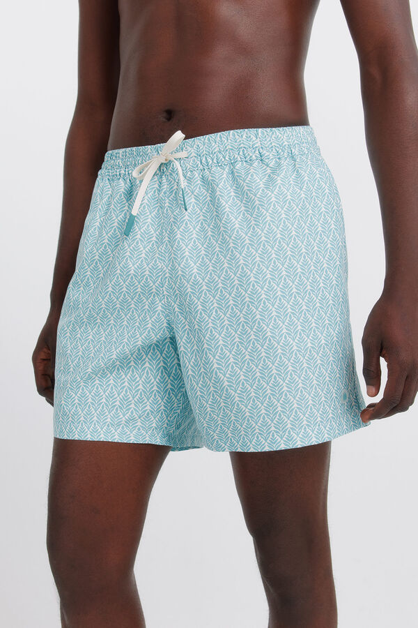 Springfield Fato de banho estampado de folhas azul