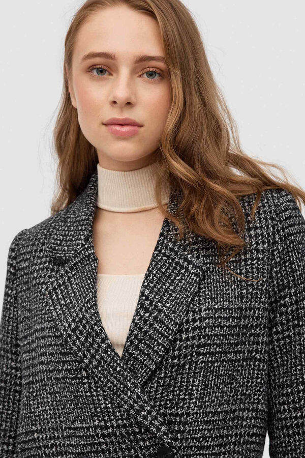 Inside Abrigo Pa&ntilde;o Cruzado negro