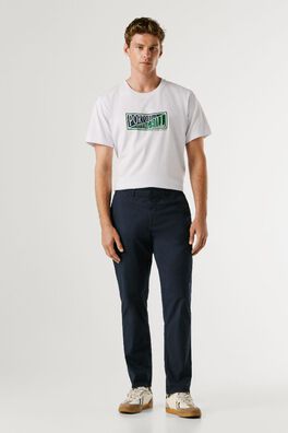 Pantalón chino slim algodón