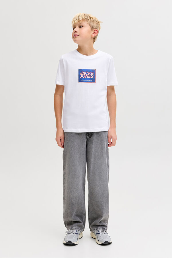 Jack & Jones Junior Camiseta b&aacute;sca logo blanco