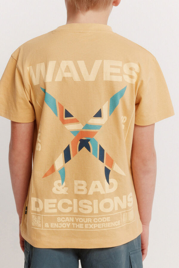 Springfield Kids Dečija majica kratkih rukava sa talasima Žuta