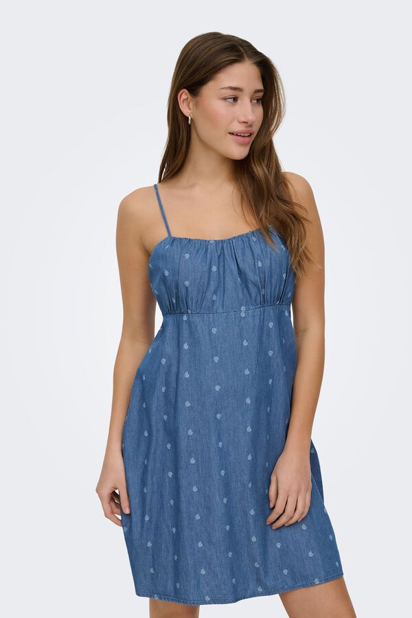 Only Vestido corto de tirantes azul