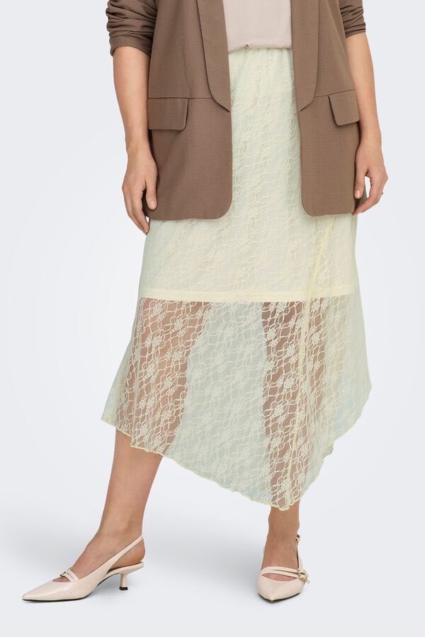 Only Carmakoma Falda de encaje talla grande blanco