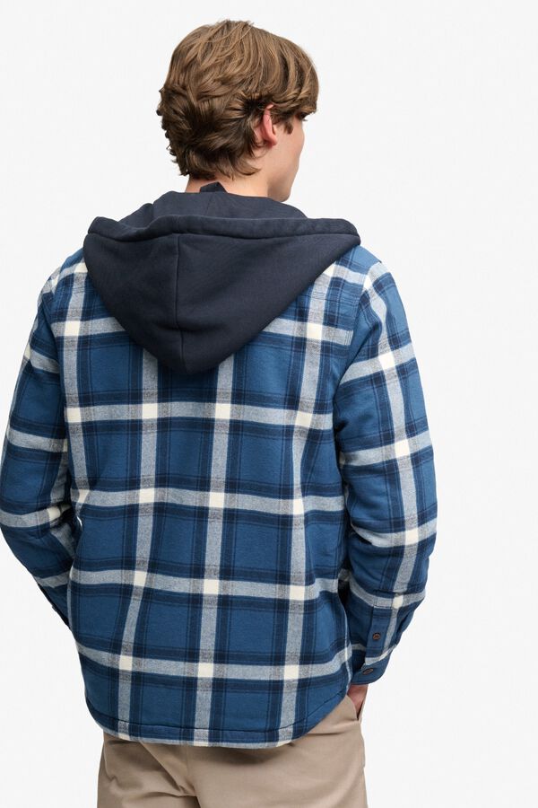 Superdry Plaid hooded overshirt printed