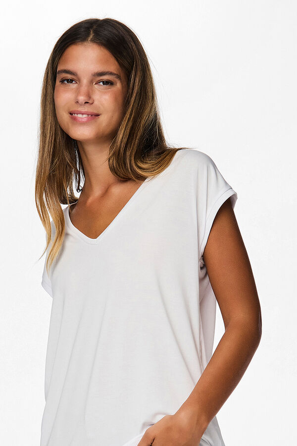 Pieces Cool V T-shirt white