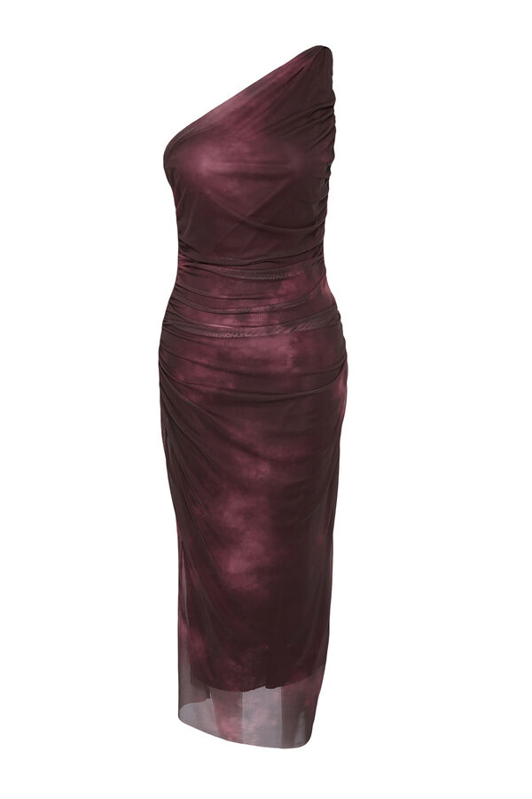 Trendyol Vestido midi asim&eacute;trico burdeos