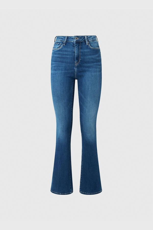 Springfield Dion Flare Fit High Waist Jeans bluish