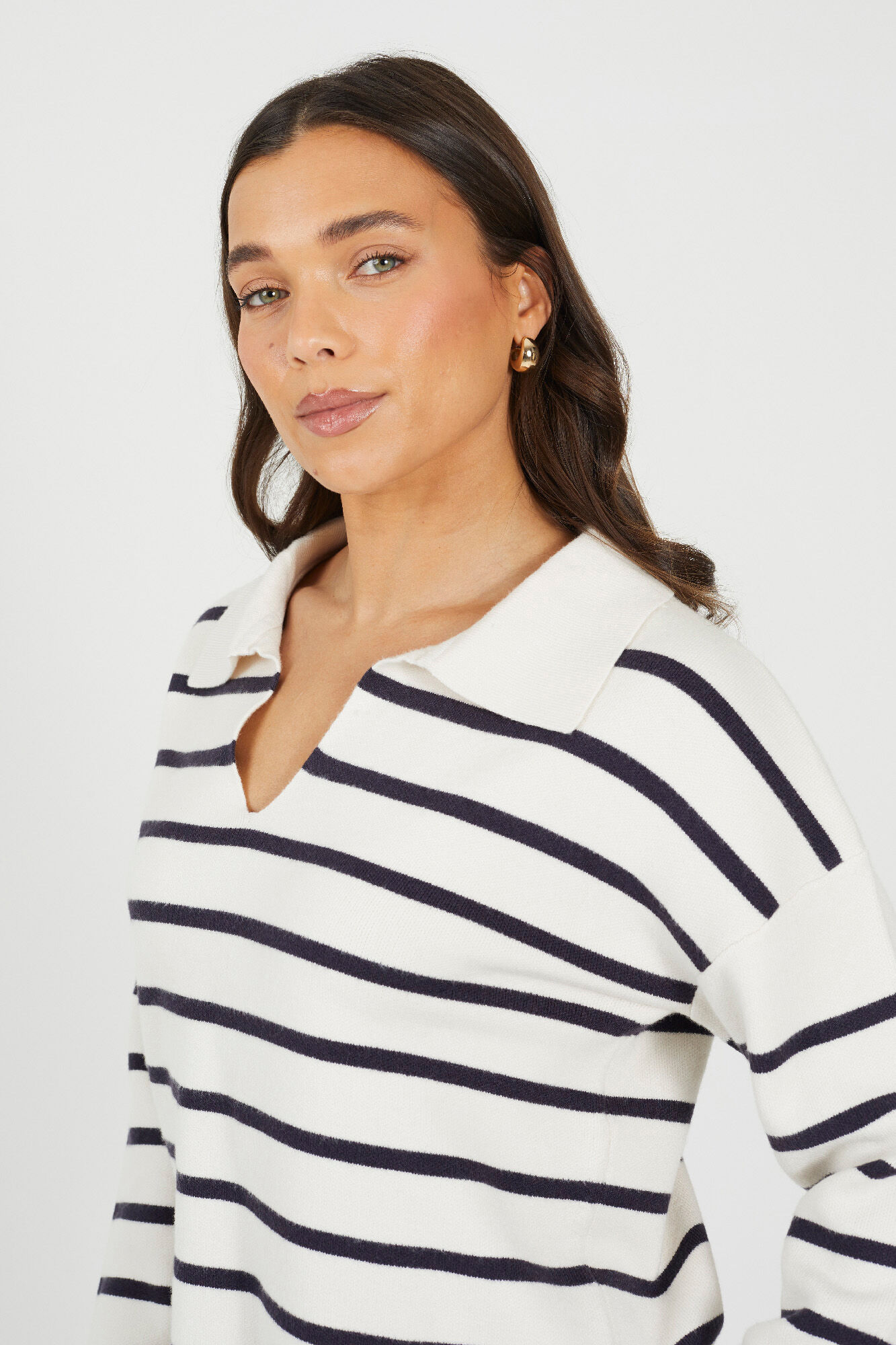 Brave Soul Su&eacute;ter riscas de gola polo