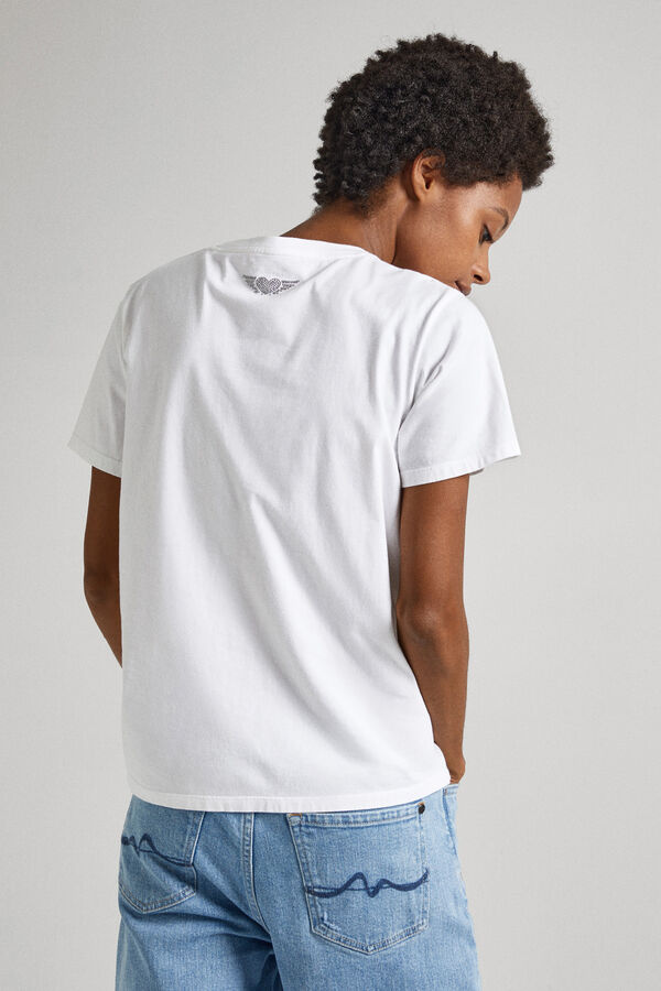 Springfield Cotton T-shirt with diamante logo blanc