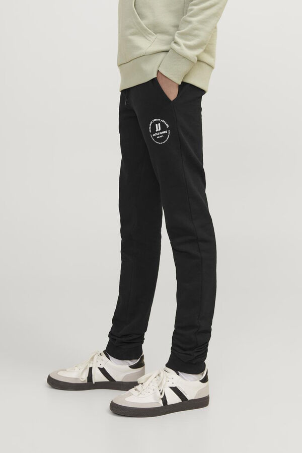 Jack & Jones Junior jogger de algod&oacute;n slim fit negro