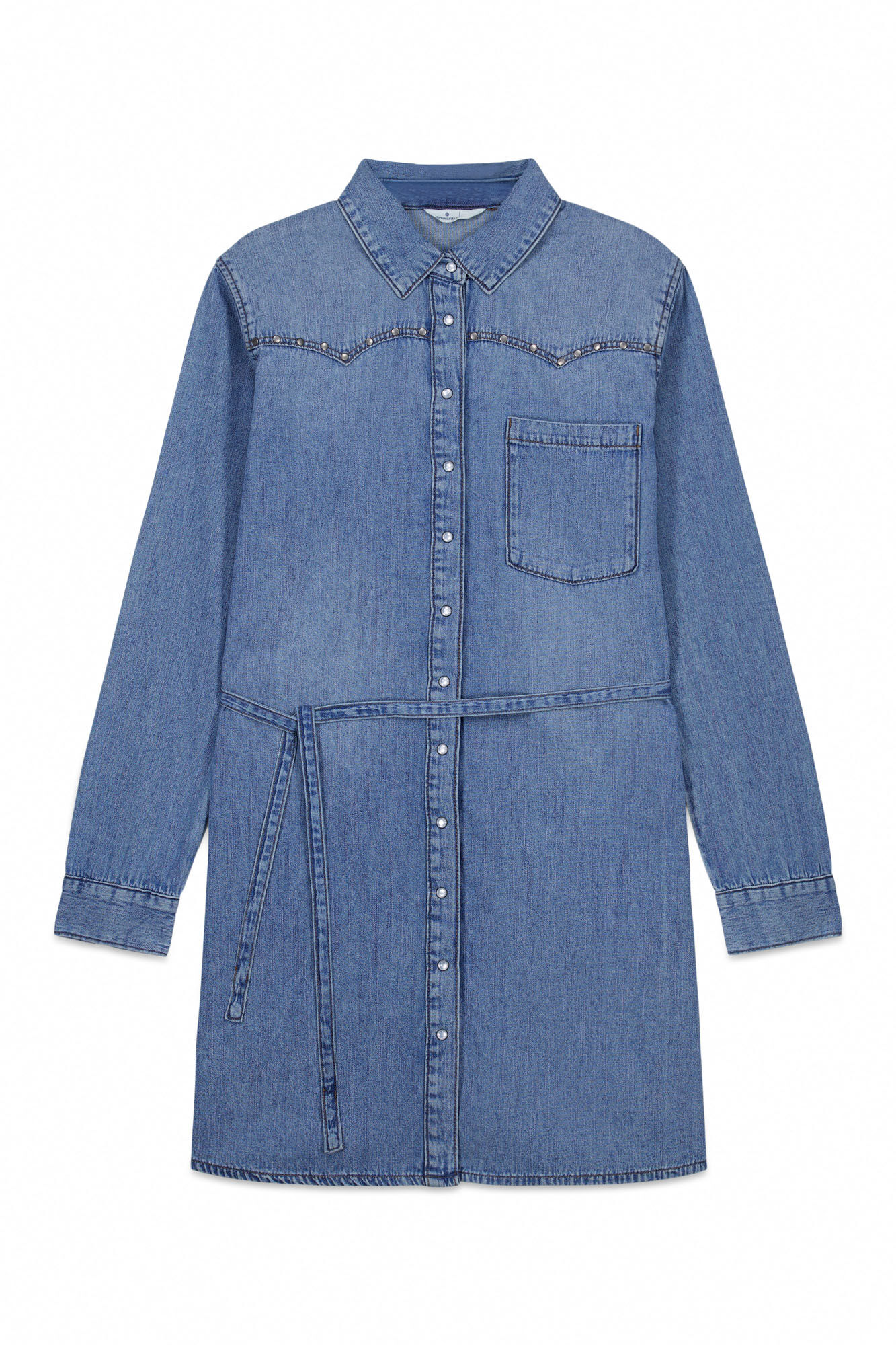 Springfield Robe courte en denim avec ceinture