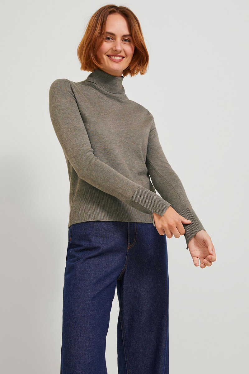 Jersey-knit jumper with roll neck, Ženski puloveri