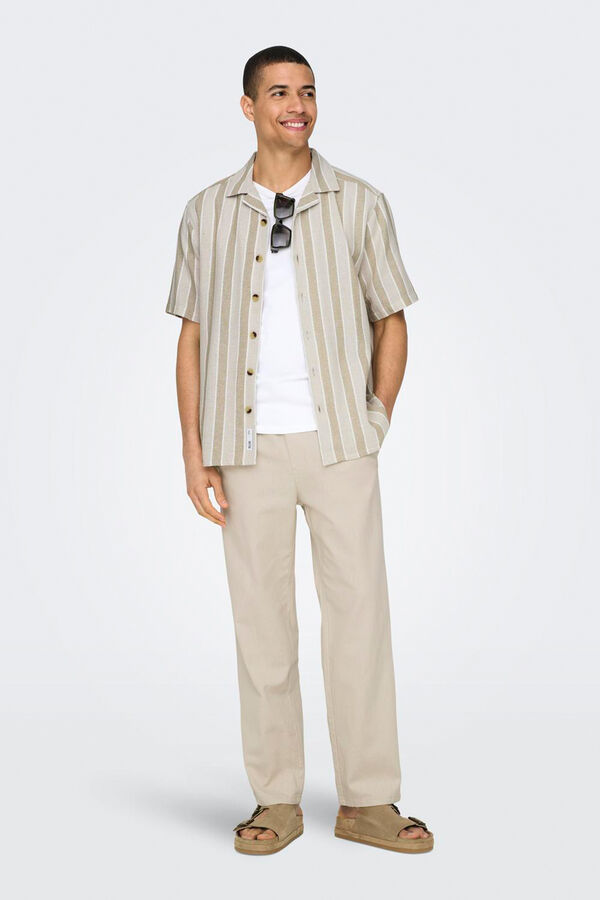 Only & Sons Pantal&oacute;n largo lino gris