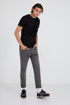 Springfield Slim fit washed 5-pocket coloured trousers grey mix