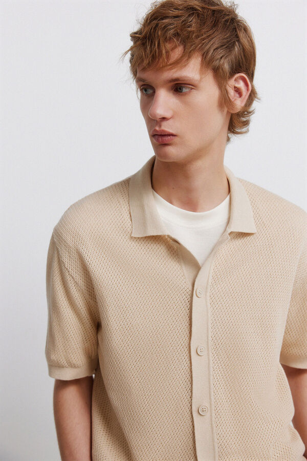 Springfield Striped structure cardigan grey