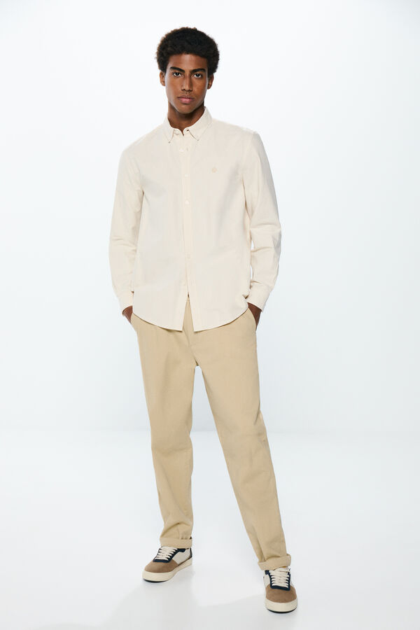 Springfield Striped Oxford shirt camel