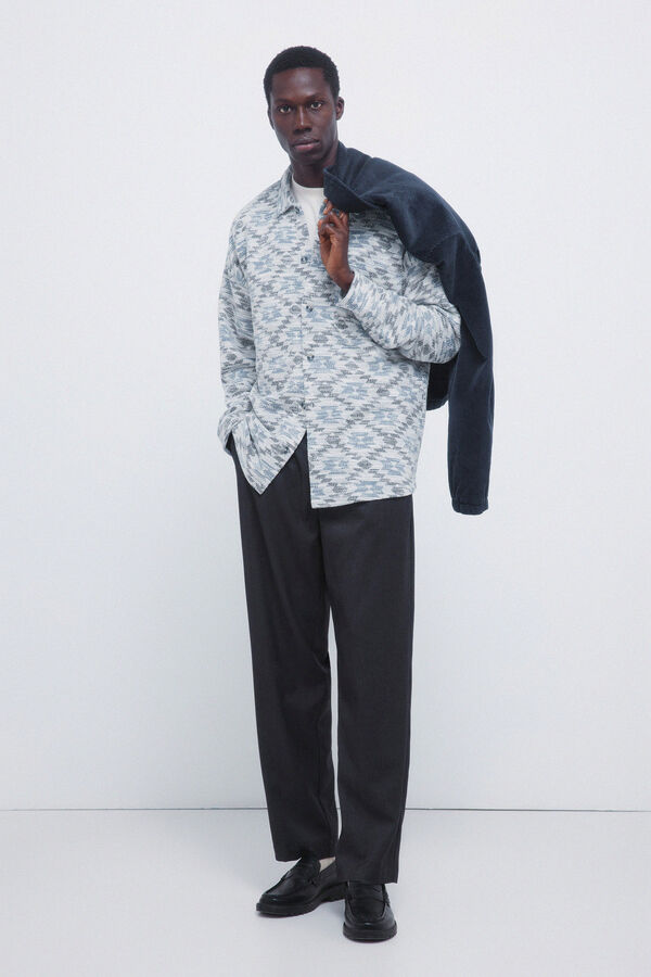 Springfield Camisa jacquard étnico azul