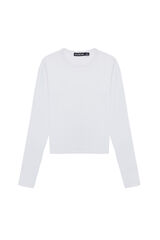 Balmohk T-shirt básica slim manga longa branco