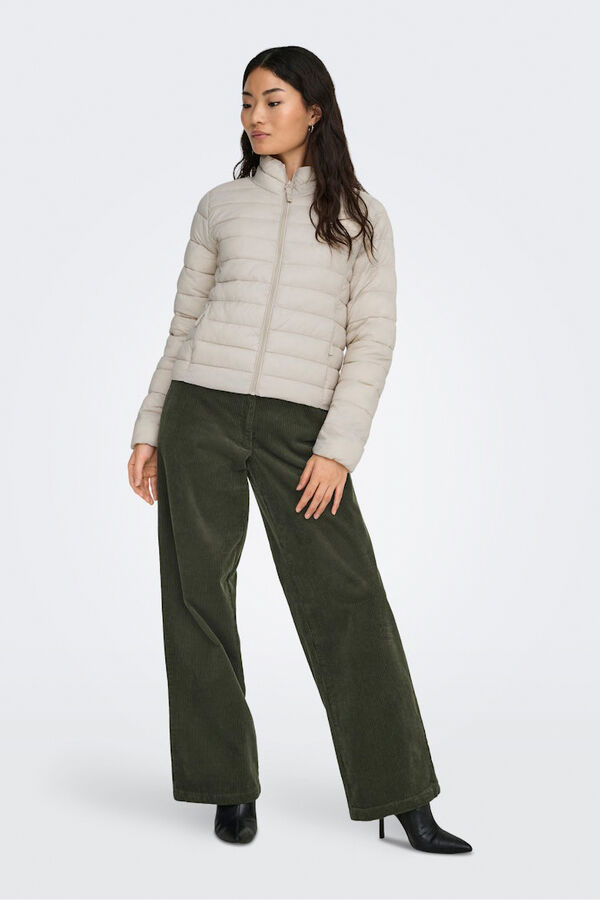 Only Puffer zip fastening jacket brown