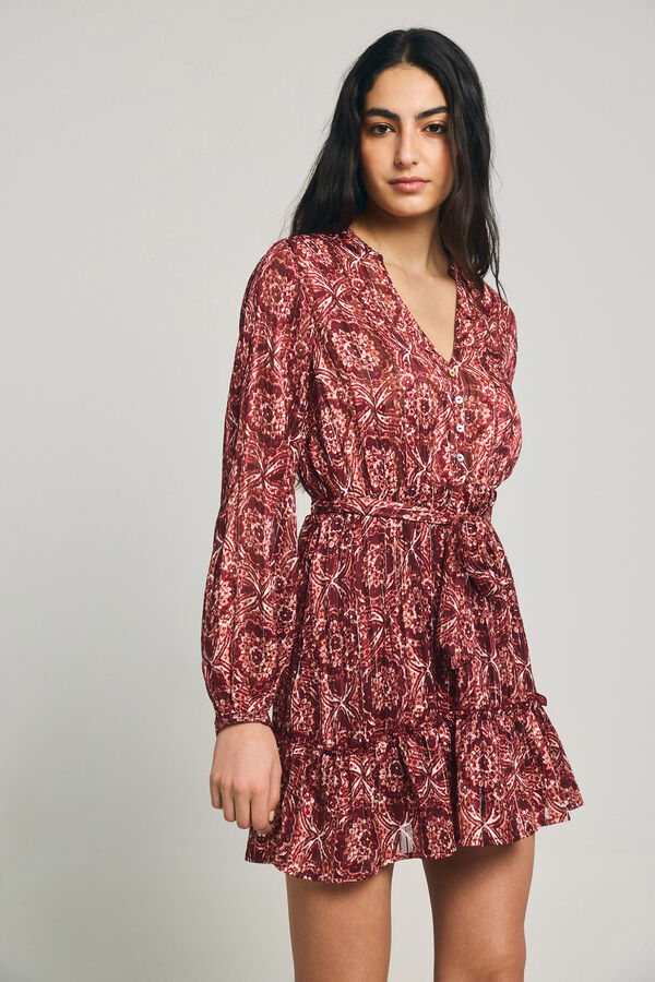 Only Vestido corto con lurex estampado