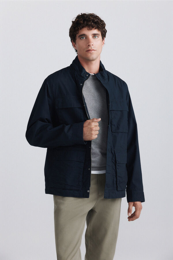 Springfield Cotton pocket parka blue