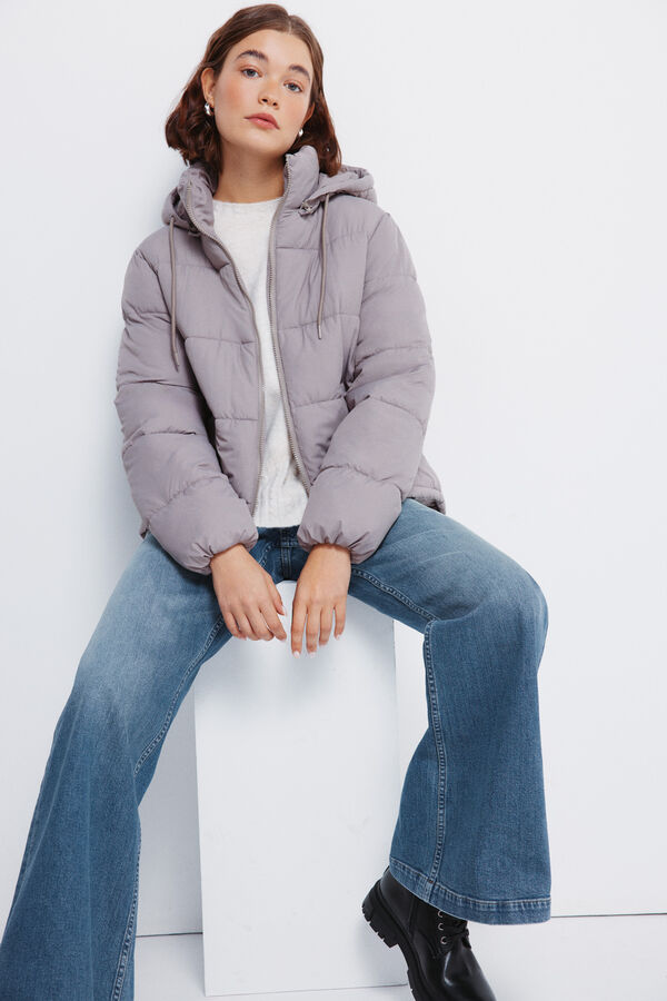 Springfield Puffer jacket with recycled polyester hood beige