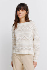 Springfield Pointelle jersey-knit jumper brown
