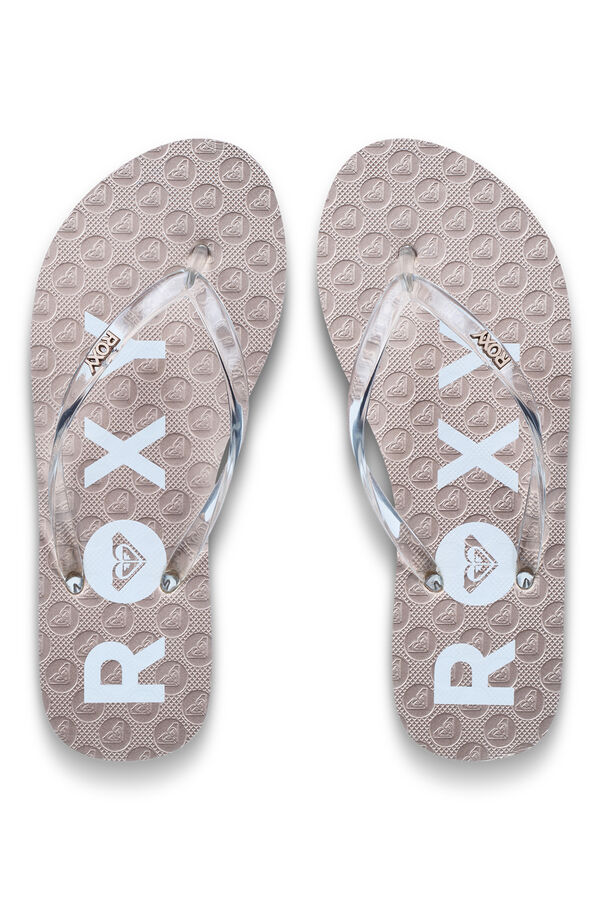 Roxy Metallic logo straps sandal white