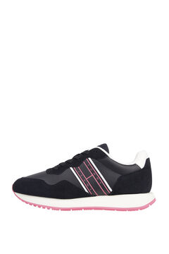 Springfield Women's Tommy Jeans runner trainer with serrated sole black
