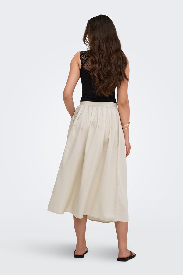 Only Pleated long skirt beige
