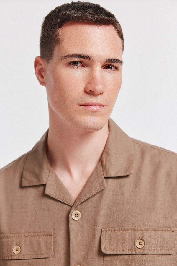 Springfield Short sleeve overshirt nude