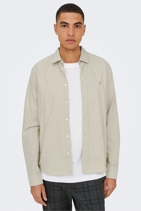 Only & Sons Lang&auml;rmeliges Hemd Grau