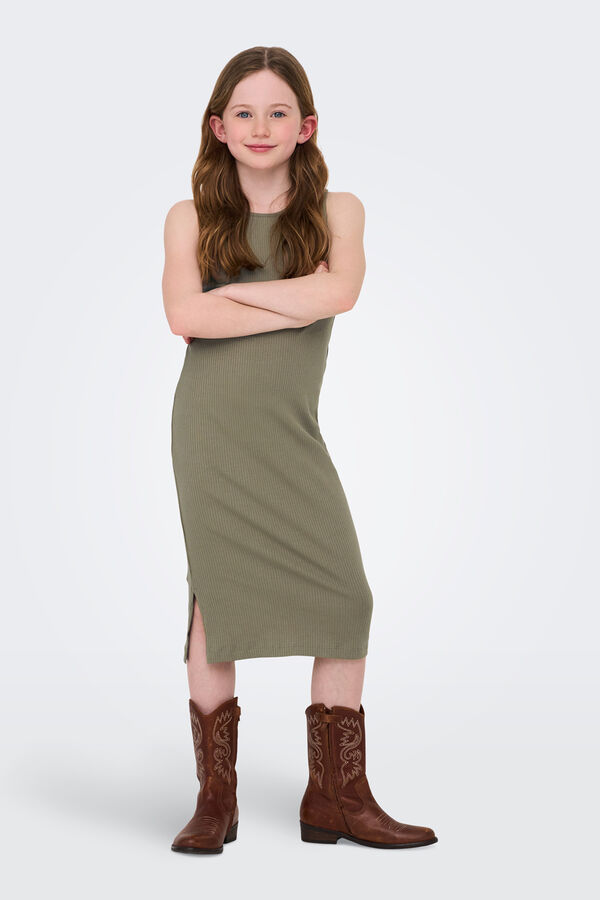 Only Girls Sleeveless midi dress green
