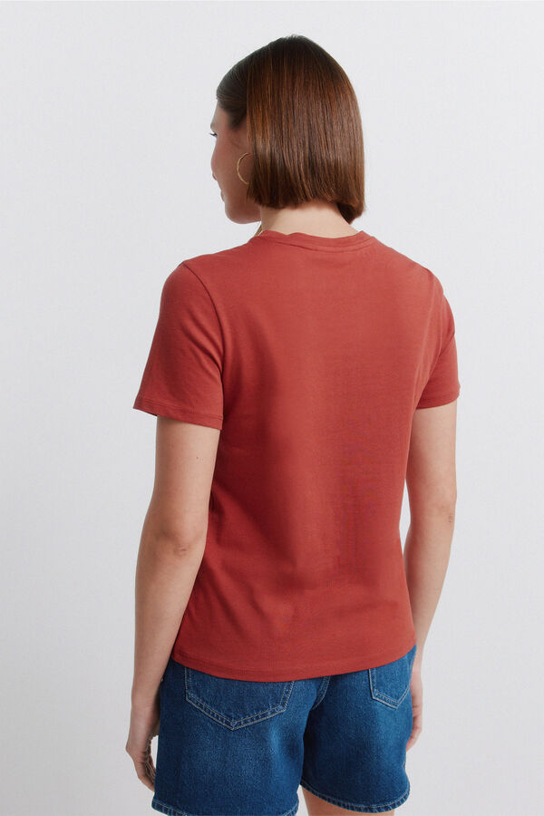 Springfield Polka-dots short sleeve T-shirt beige