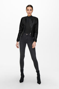 Springfield Faux leather zip-up jacket black
