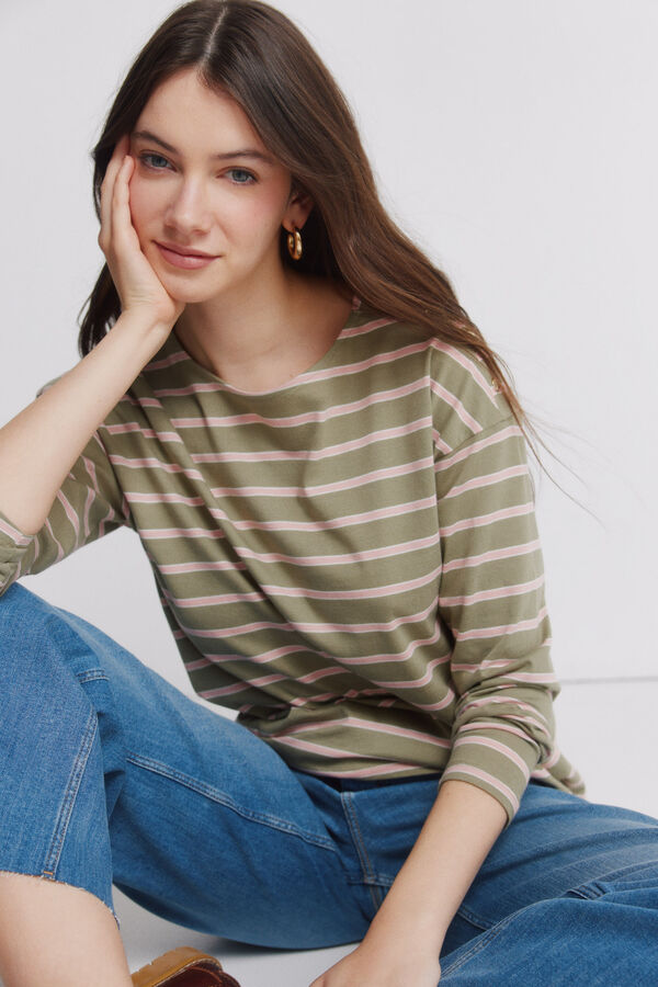 Springfield Camiseta hombro botones azul