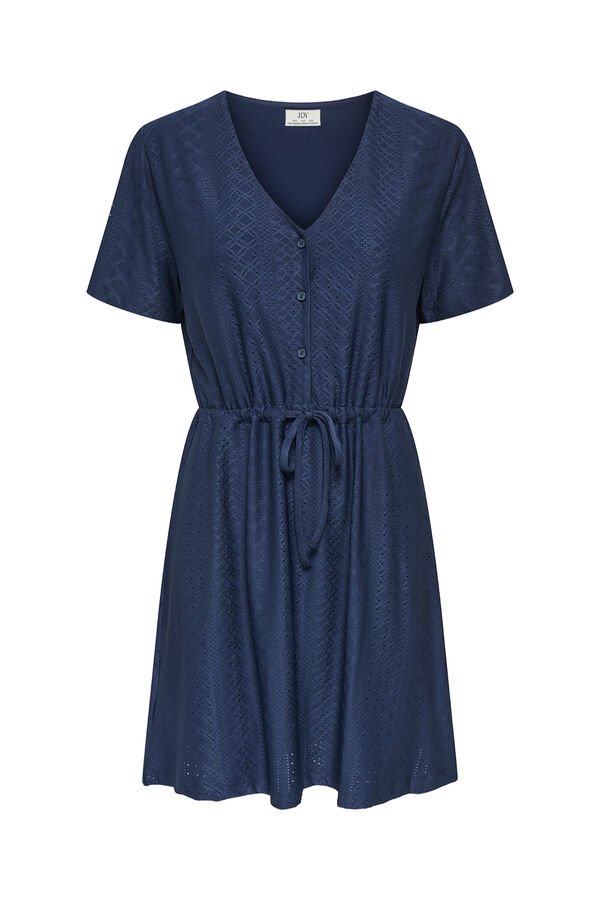 JDY Embroidered short dress blue