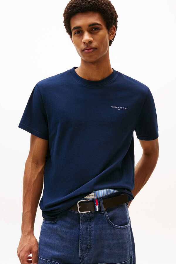 Tommy Jeans Camiseta slim manga corta azul