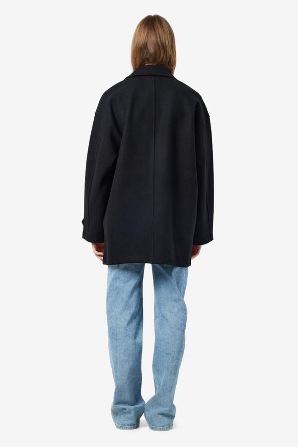 Noisy May Stoffmantel mit Revers und &Auml;rmel Schwarz