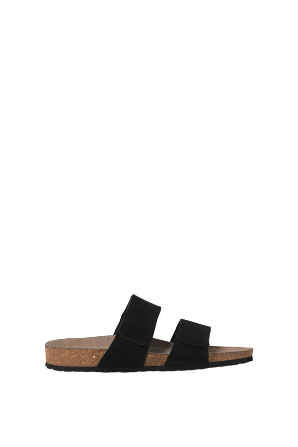 Jack & Jones Veloursleder-Sandalen mit Gummisohle Schwarz