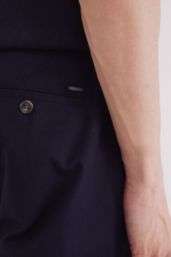 Springfield Slim fit comfort dress chinos pants blue