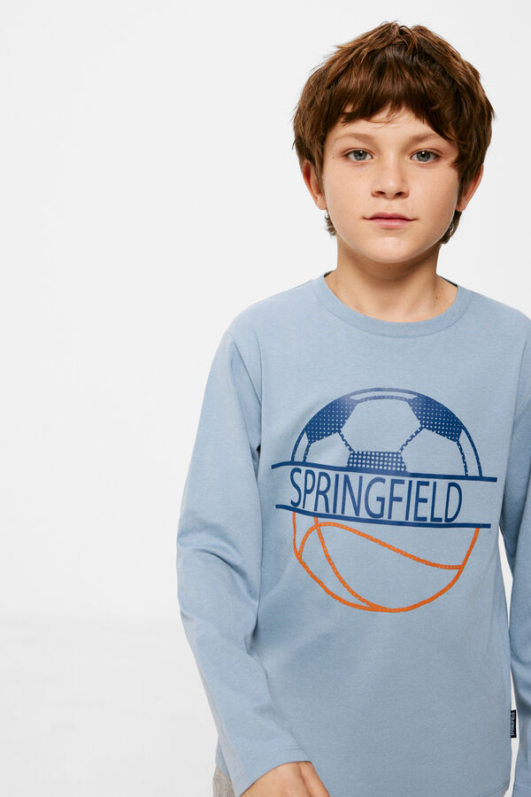 Springfield Boys' ball print T-shirt svijetloplava