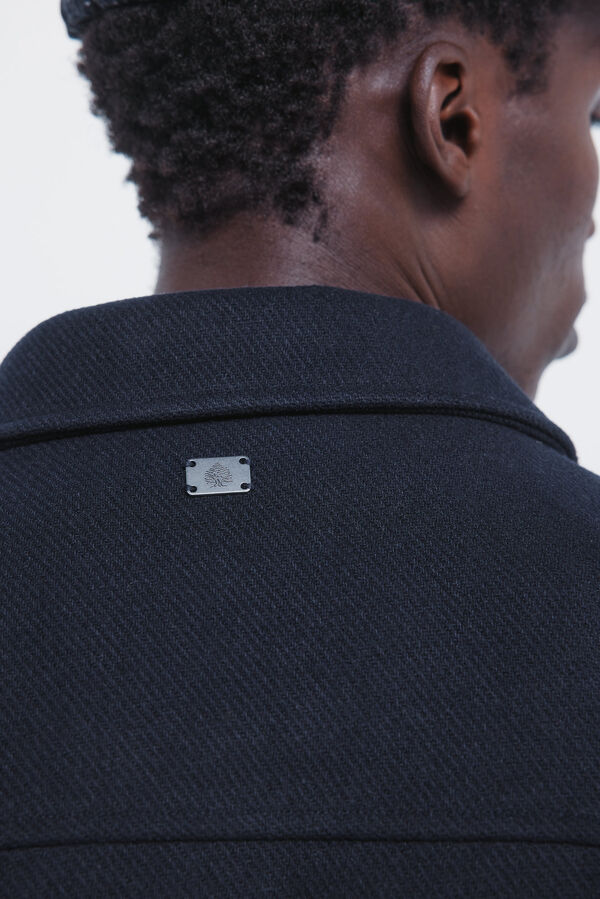 Springfield Wool blend shirt jacket blue