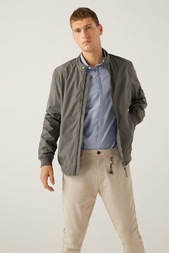 Springfield Veste technique textur&eacute;e col bride gris