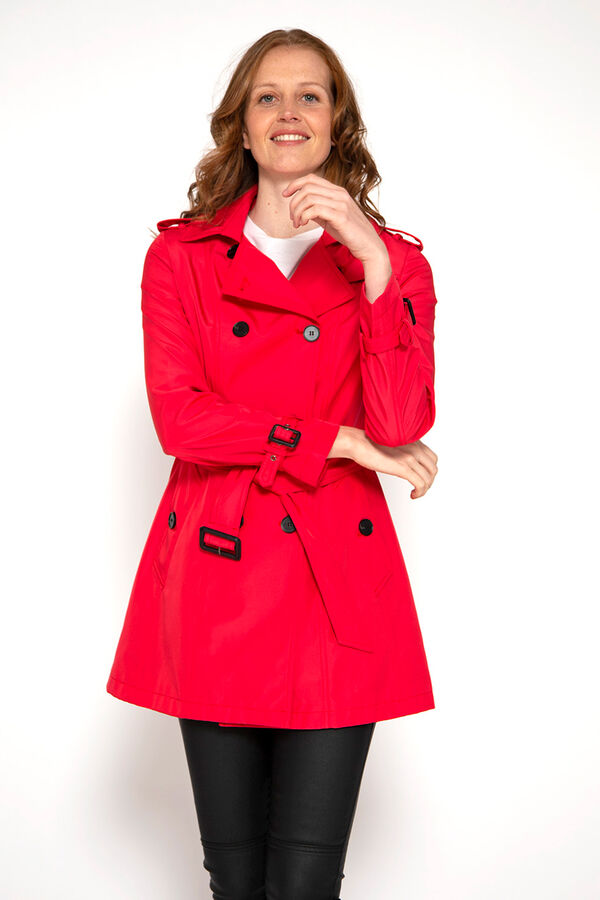 Springfield Buttoned trench coat with belt royal red